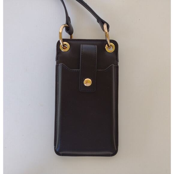 Melie Bianco Crossbody Phone Bag Wallet Mini Black Coin Pouch Card Slots - Picture 2 of 4